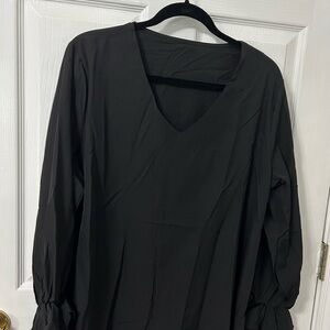 Elegant Black V-Neck Blouse